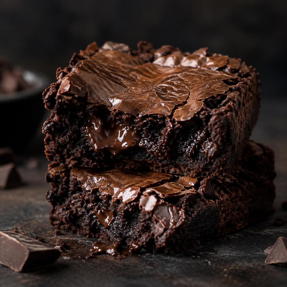 Fudgy double chocolate brownies